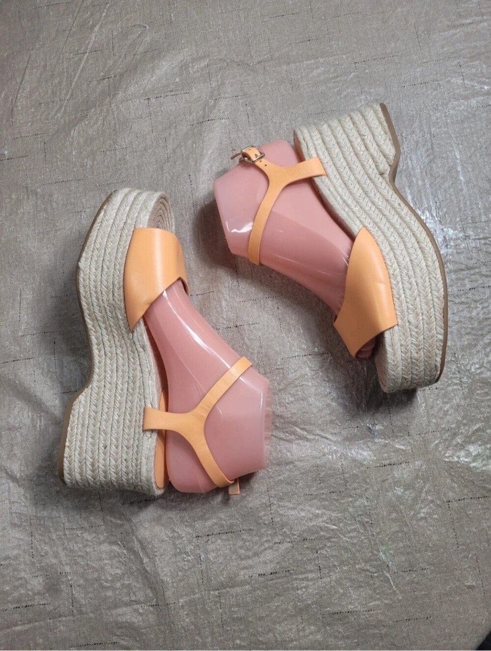 Antonio Melani Women's Size 7.5 M Espadrille Wedge Sandals Orange Peach 59 - Picture 3 of 12